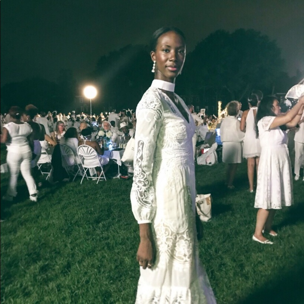 White lace gown